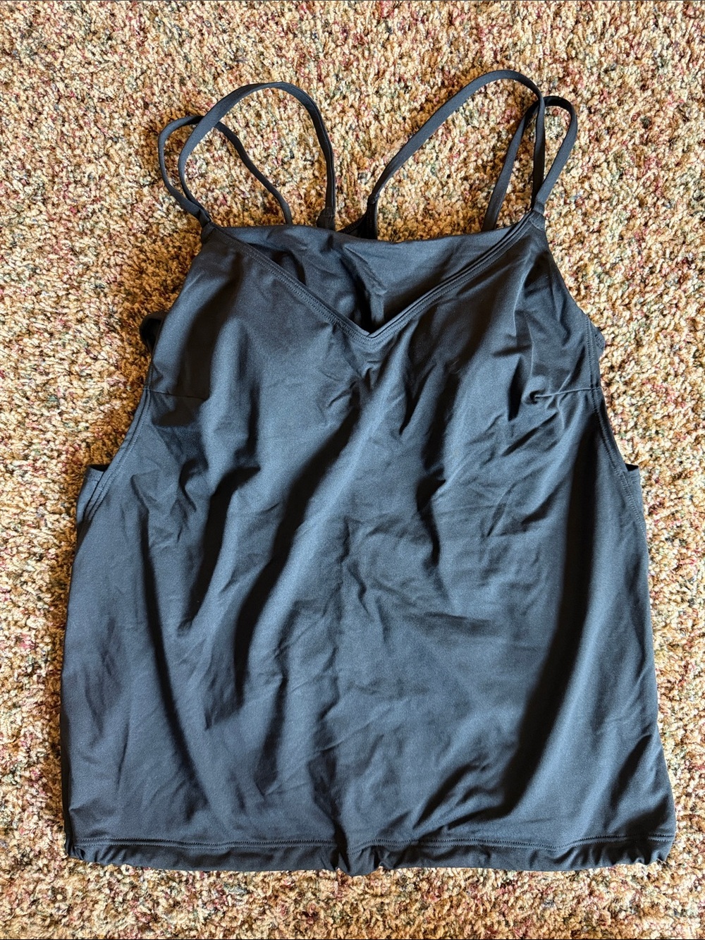 Athleta Black Seascape Blousy Tankini Top in black